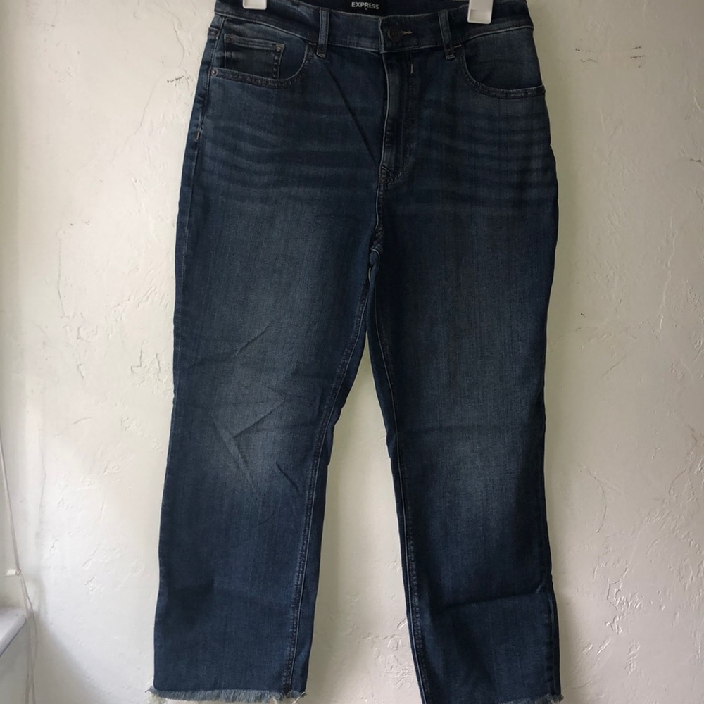 Express dark wash mom jeans